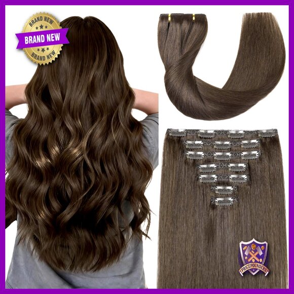 20 Inch Clip-In Human Hair Extensions, 120g Triple Weft, Salon Grade main image 6